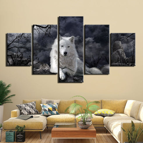 Tableau Loup Blanc